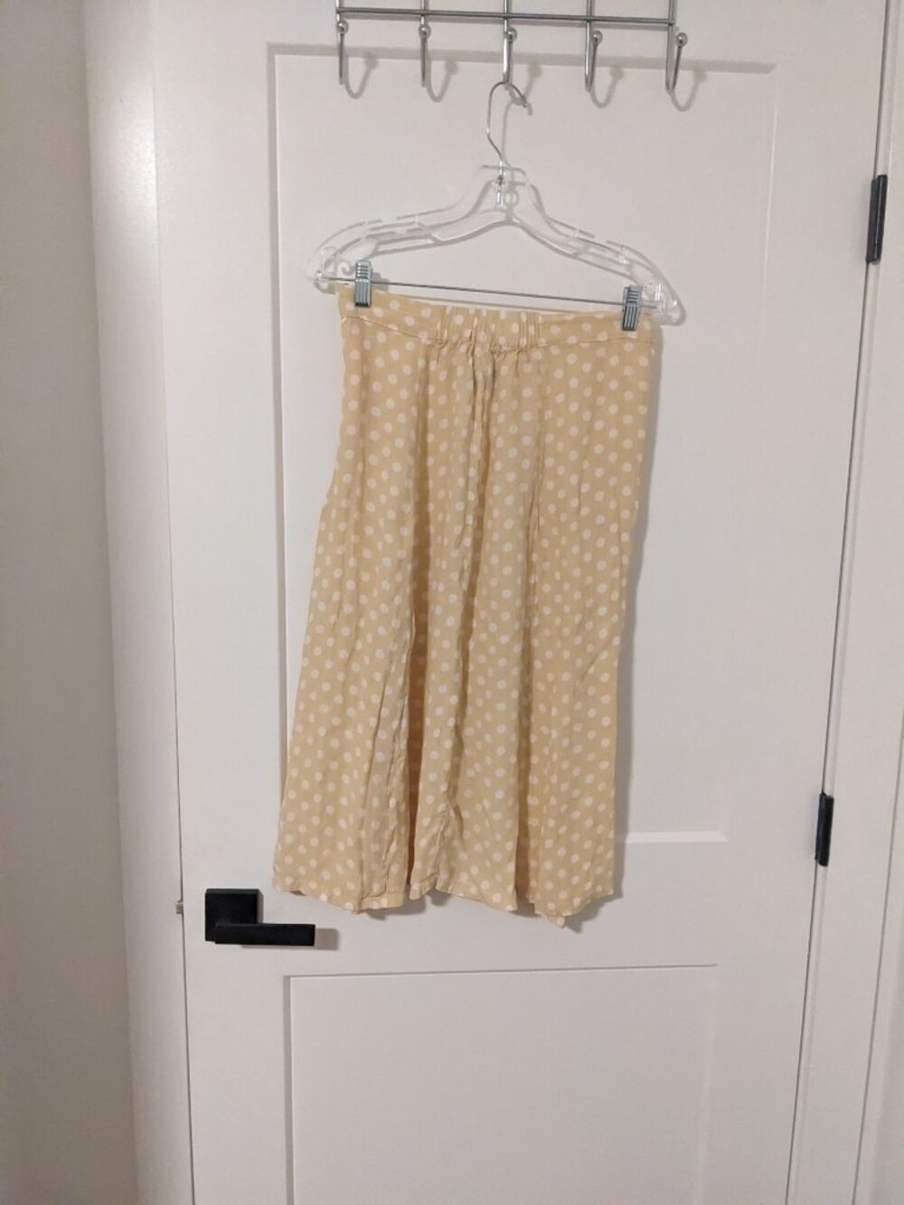Faithfull the Brand Yellow Polka Dot Button-Front Midi Skirt - large - Picture 3 of 8